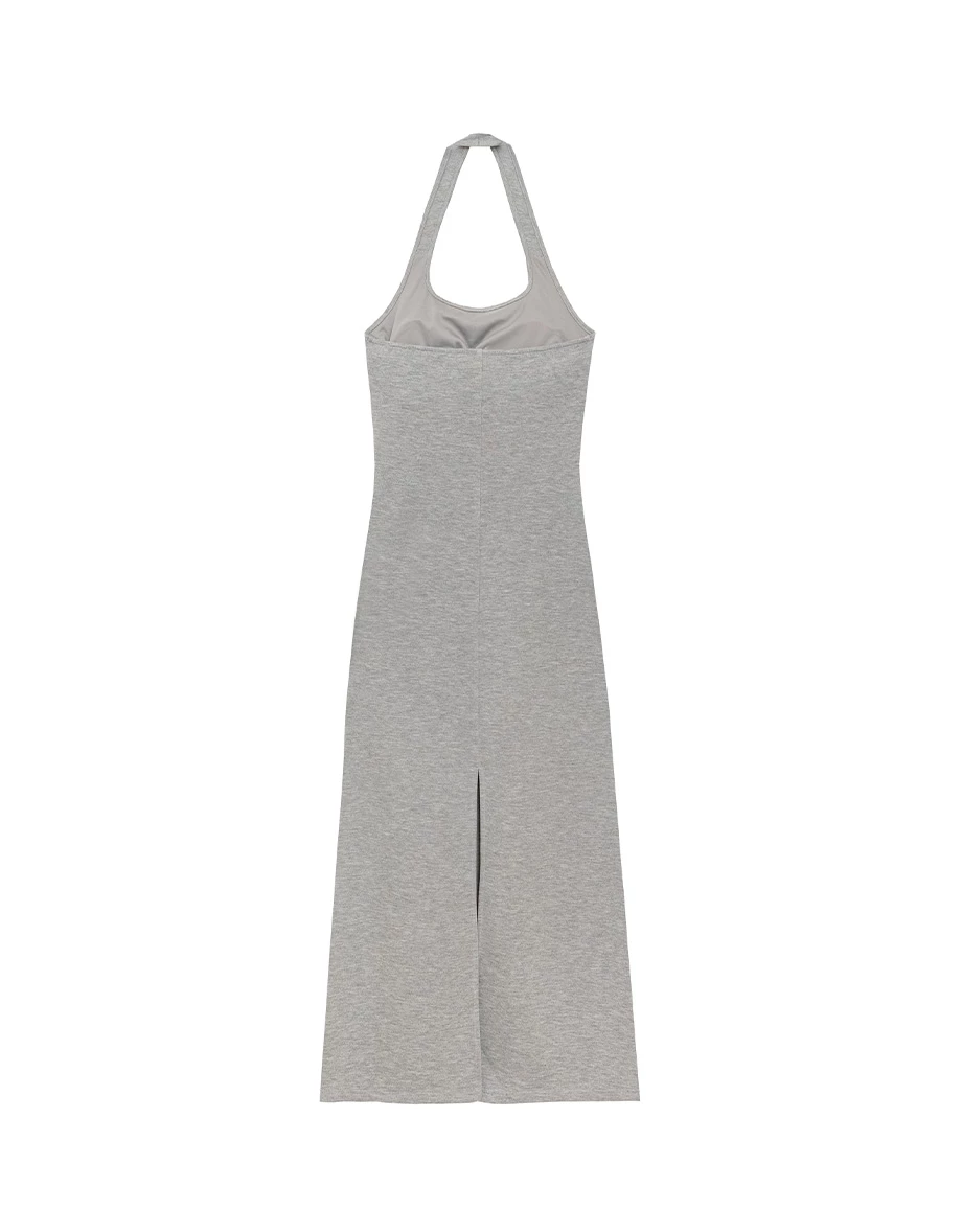 AIRY HOURGLASS Backless Halter Neck Fitted Knit Padded Maxi Dress AIRY HOURGLASS Backless Halter Neck Fitted Knit Padded Maxi Dress