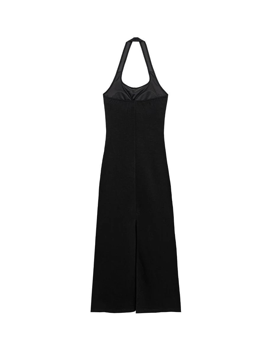 AIRY HOURGLASS Backless Halter Neck Fitted Knit Padded Maxi Dress AIRY HOURGLASS Backless Halter Neck Fitted Knit Padded Maxi Dress