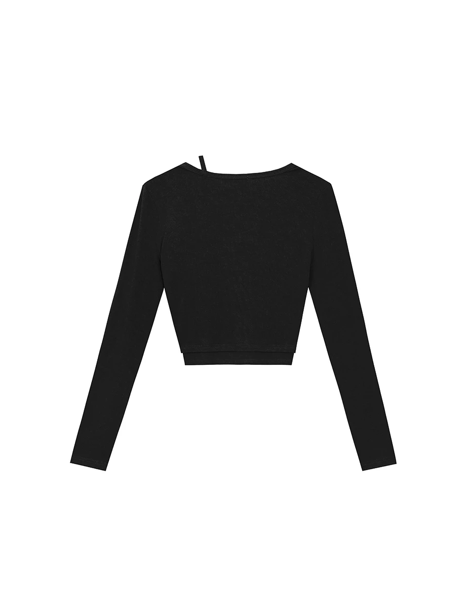 Faux 2 Piece Layered Strap Deep V Neckline Fitted Knit Top