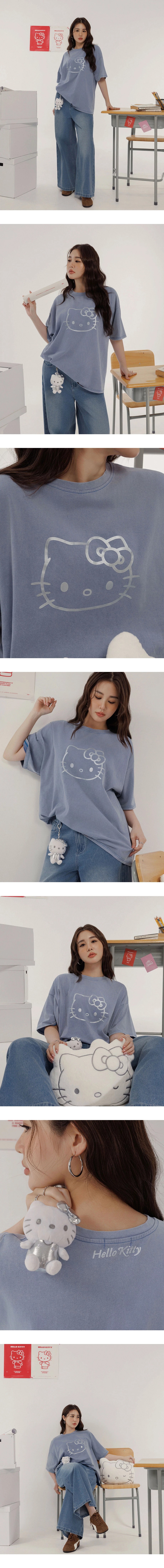【SANRIO Collab】Hello Kitty Oversized Crew Neck Short Sleeve Graphic Tee (Unisex)