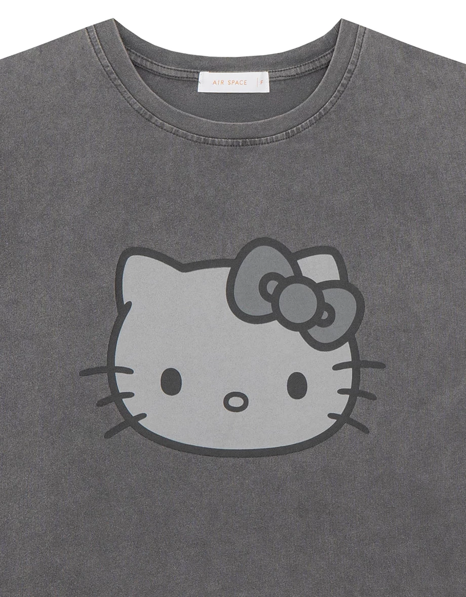 【SANRIO Collab】Hello Kitty Oversized Crew Neck Short Sleeve Graphic Tee (Unisex)