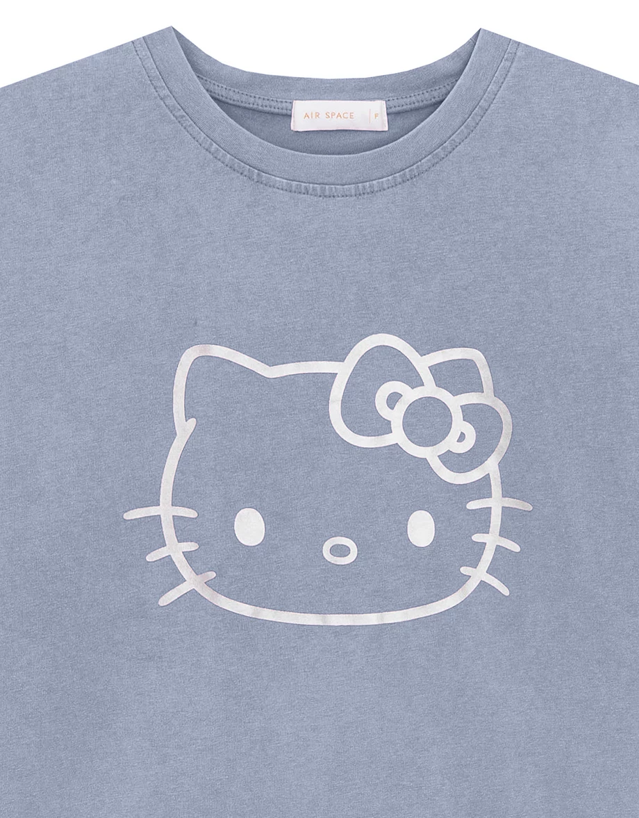 【SANRIO Collab】Hello Kitty Oversized Crew Neck Short Sleeve Graphic Tee (Unisex)
