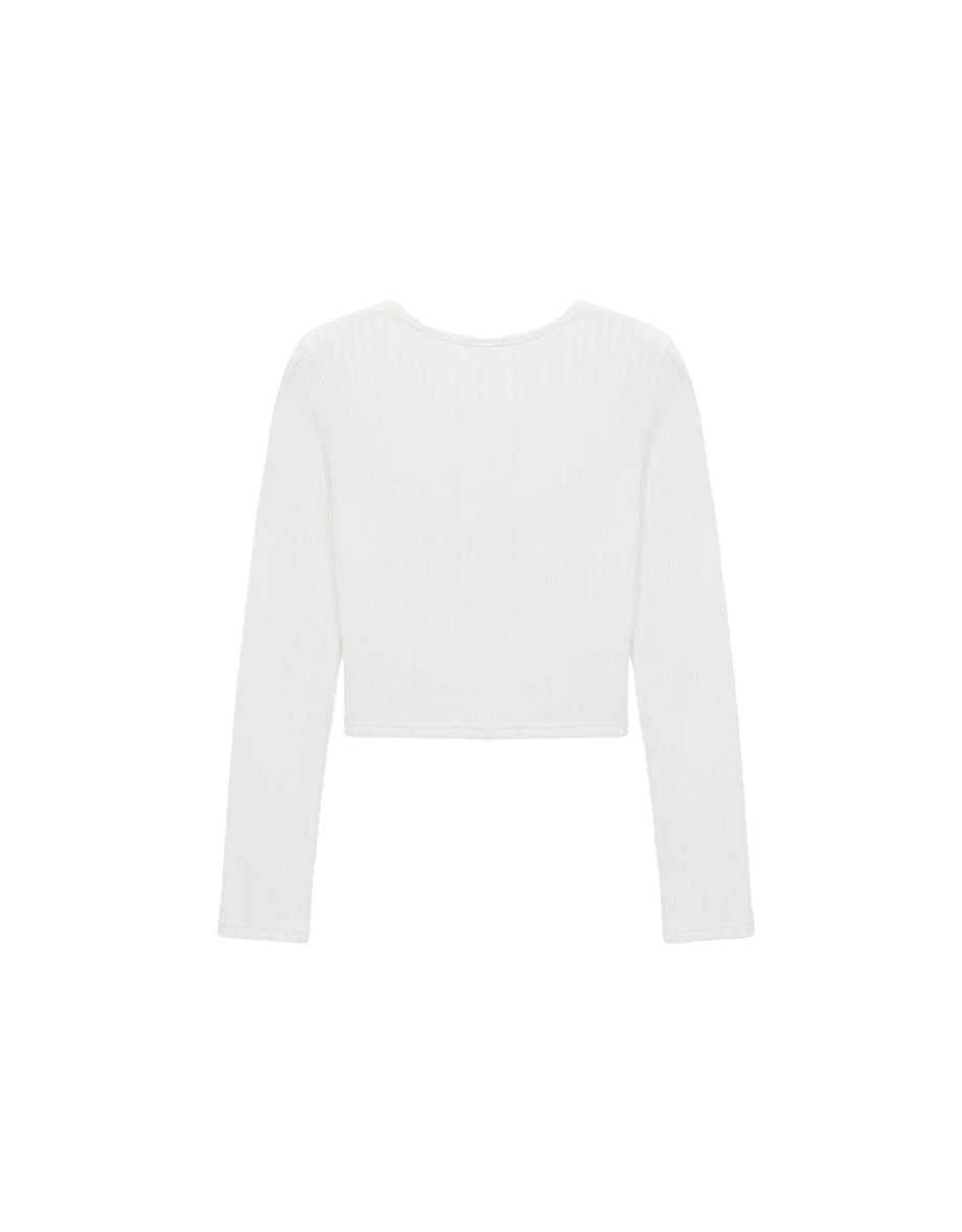 Star Button Split Neck Ribbed Knit Long Sleeve Henley Top Star Button Split Neck Ribbed Knit Long Sleeve Henley Top