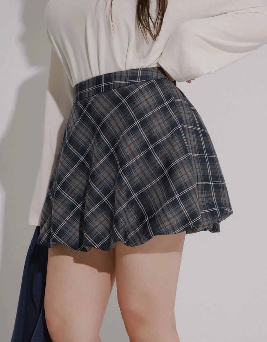 Flowy A Line High Waist Vintage Plaid Pleated Mini Skirt