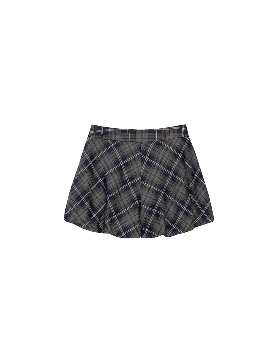Flowy A Line High Waist Vintage Plaid Pleated Mini Skirt