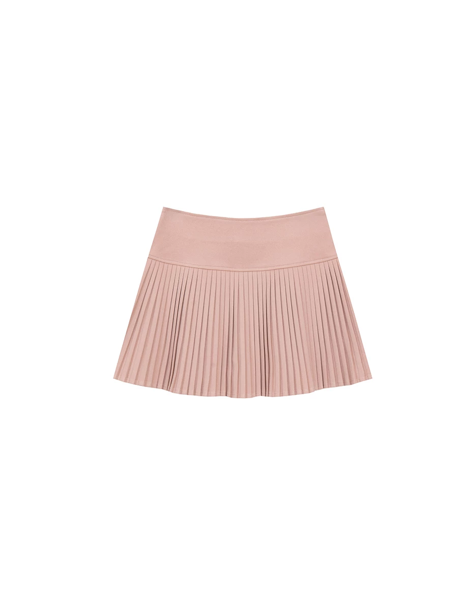 Classic Pleated High Waist A Line Mini Skirt