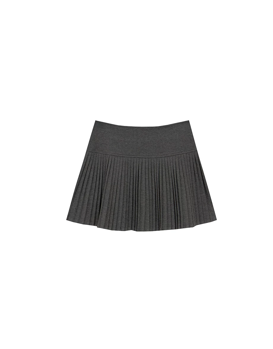 Classic Pleated High Waist A Line Mini Skirt