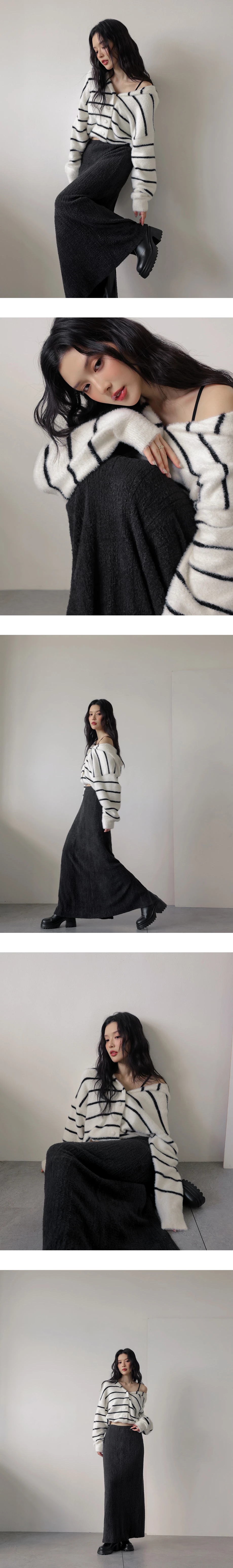 Fluffy Textured A Line Maxi Skirt with Elastic Waist Fluffy Textured A Line Maxi Skirt with Elastic Waist