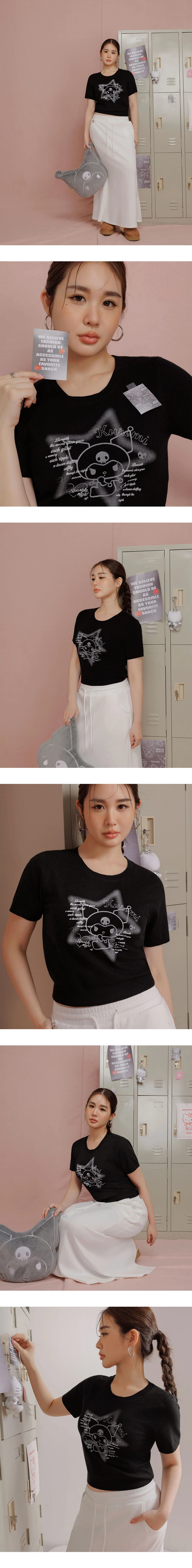 【SANRIO Collab】Sanrio Collaboration Character Knit Short Sleeve Top