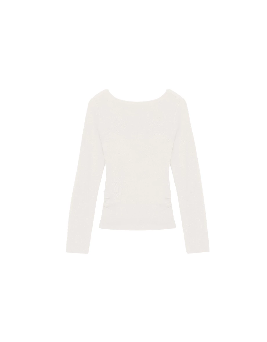 Soft Knit Wrap Front V Neck Long Sleeve Slim Fit Top