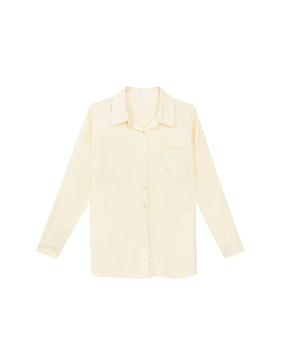 【Stain Resistant】Oversized Pocket Detail Button Down Shirt Blouse