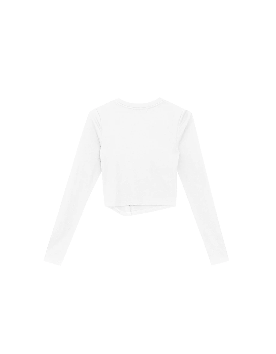 Asymmetrical Side Button Fitted Long Sleeve Top