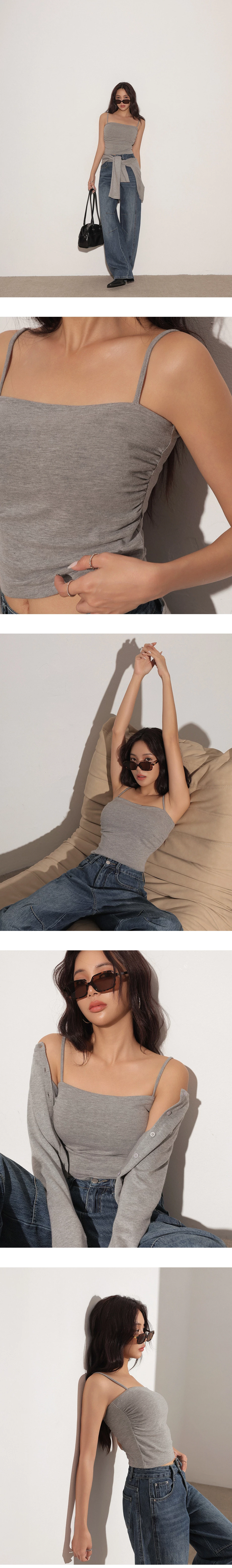 Heat Tech Collection Side Ruched Stretch Spaghetti Strap Padded Cami Bra Top Heat Tech Collection Side Ruched Stretch Spaghetti Strap Padded Cami Bra Top