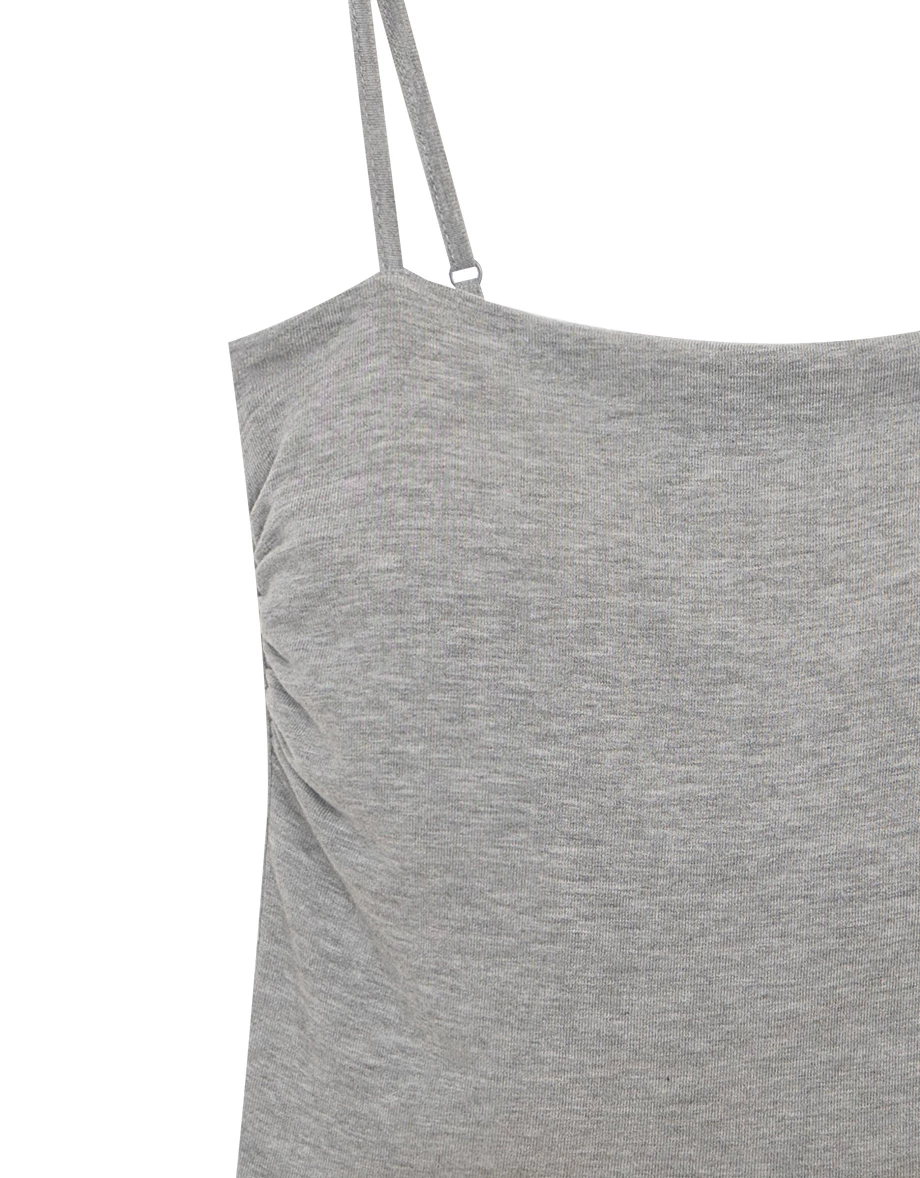 Heat Tech Collection Side Ruched Stretch Spaghetti Strap Padded Cami Bra Top Heat Tech Collection Side Ruched Stretch Spaghetti Strap Padded Cami Bra Top