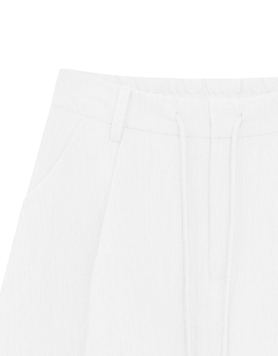 Structured Balloon Hem Skirt with Drawstring Waist