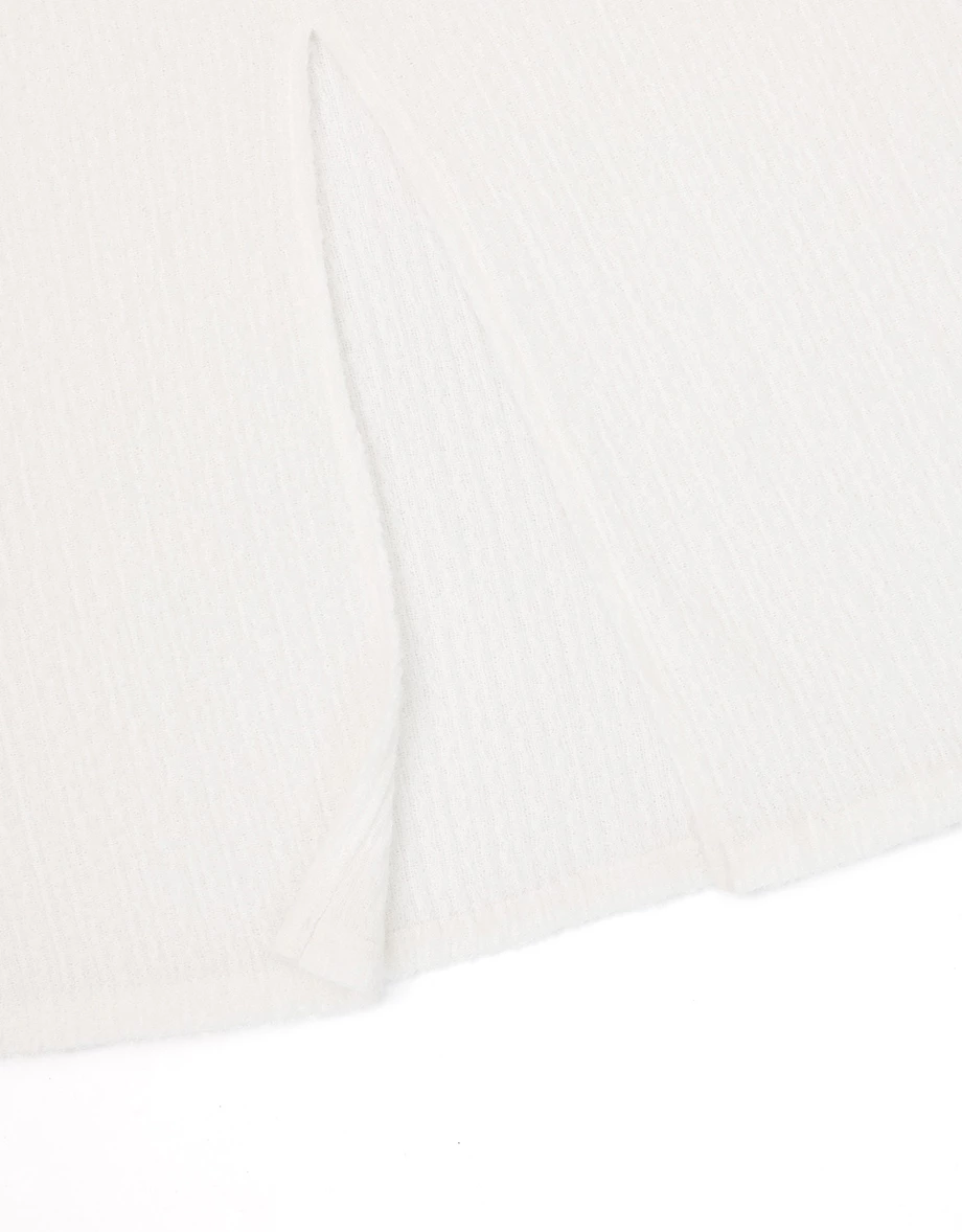 Fluffy Textured A Line Maxi Skirt with Elastic Waist Fluffy Textured A Line Maxi Skirt with Elastic Waist