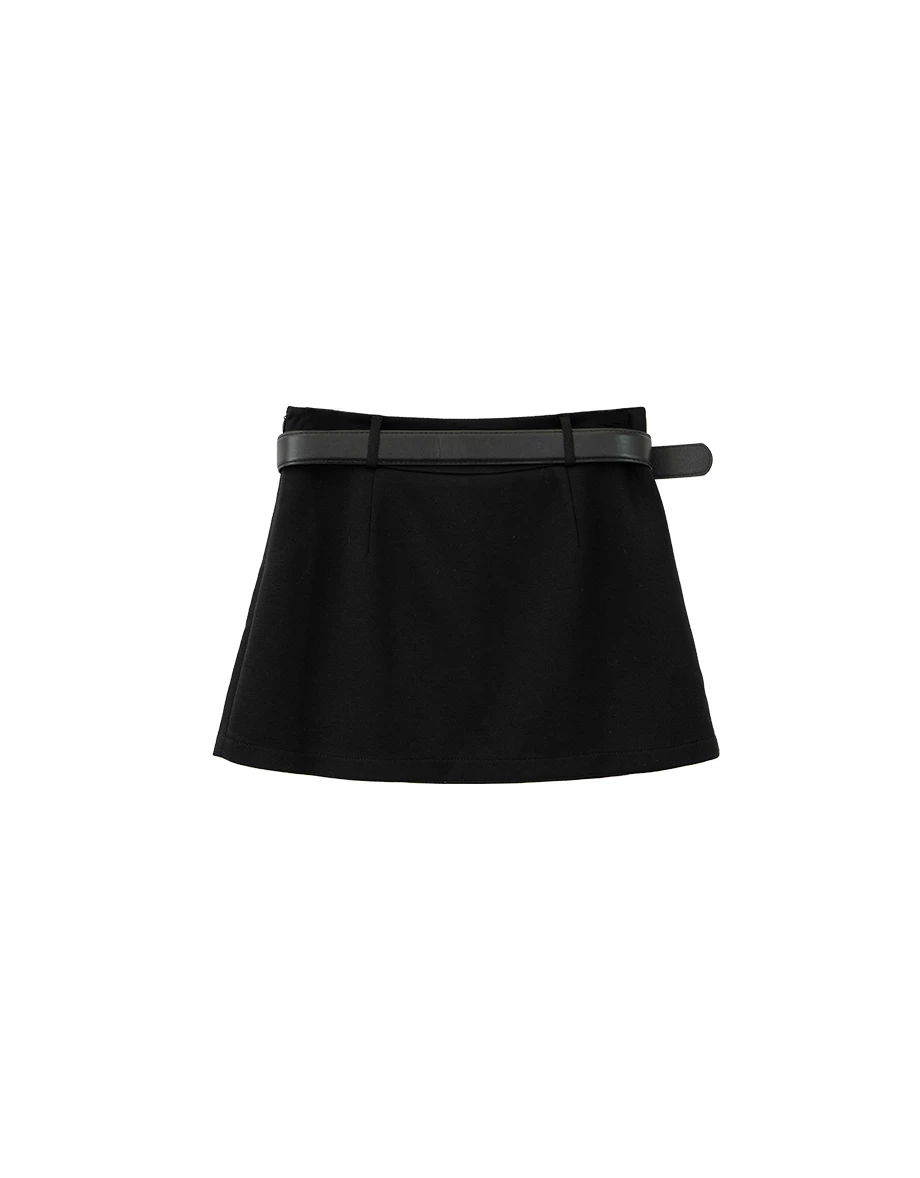 Classic Tailored High Waisted A Line Mini Skirt (with Belt) Classic Tailored High Waisted A Line Mini Skirt (with Belt)