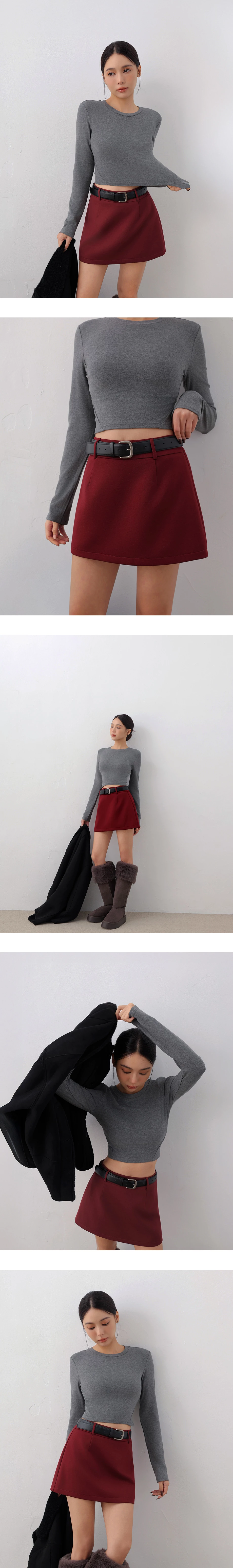 Classic Tailored High Waisted A Line Mini Skirt (with Belt) Classic Tailored High Waisted A Line Mini Skirt (with Belt)