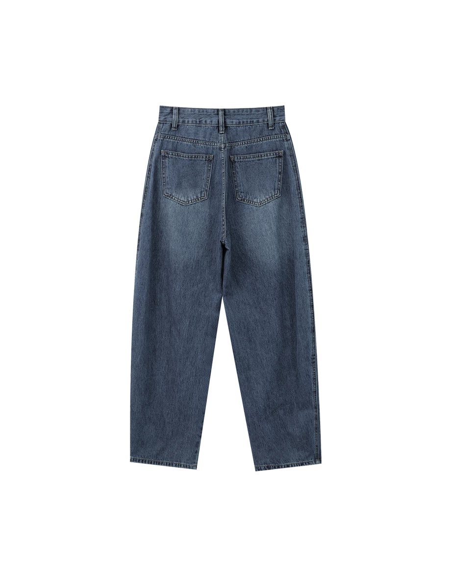 High Waist Casual Washed Wide Leg Jeans Denim Pants