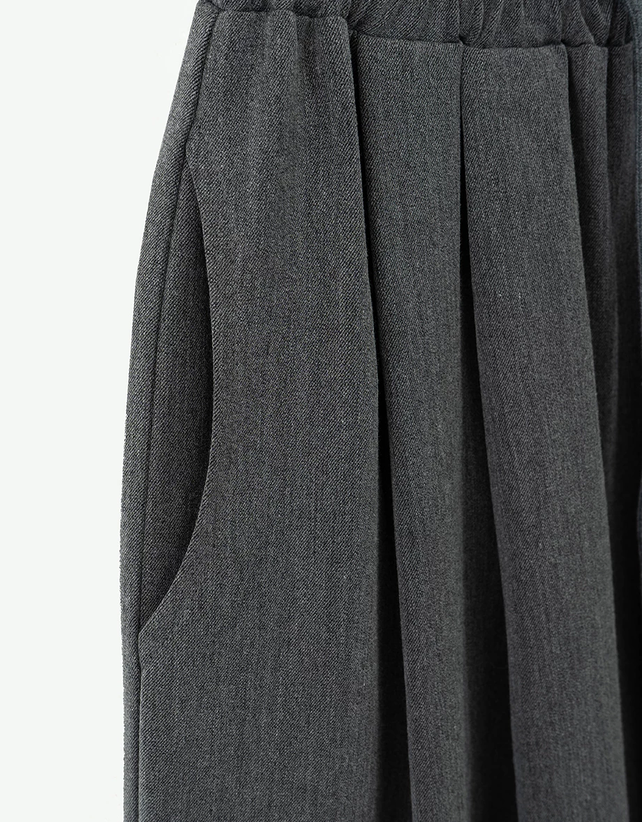 Adjustable Drawstring Waist Pleated Wide Leg Pants Adjustable Drawstring Waist Pleated Wide Leg Pants