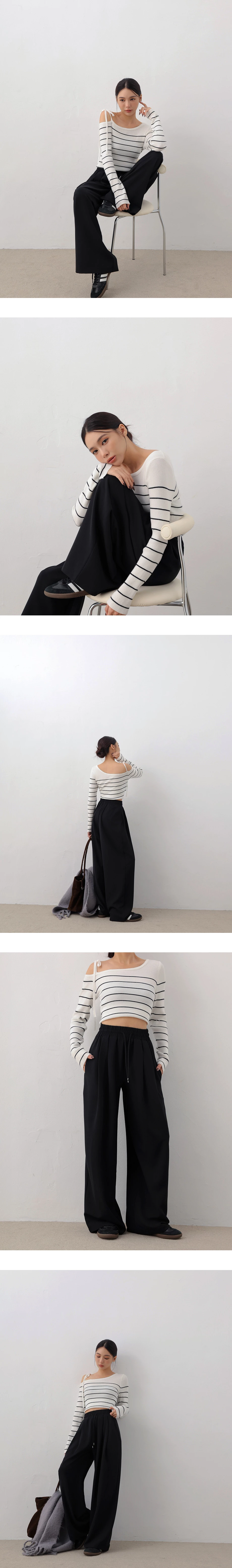 Adjustable Drawstring Waist Pleated Wide Leg Pants Adjustable Drawstring Waist Pleated Wide Leg Pants