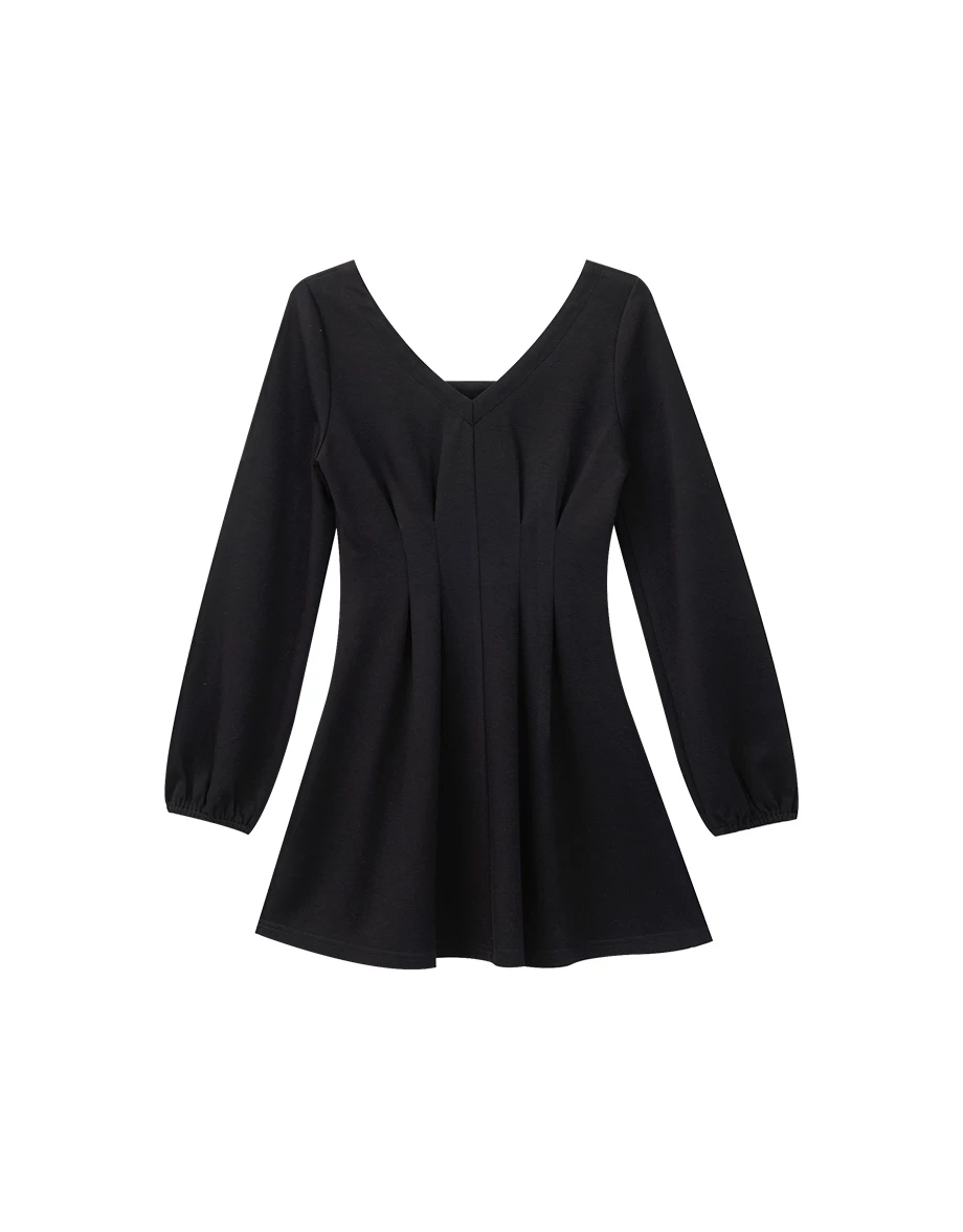 Sculpted Waist Square Neck Mini Dress