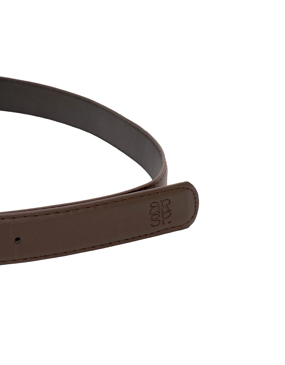 【Ling Cheng Design】Minimal Round Buckle Belt with AIR SPACE Logo Embroidered