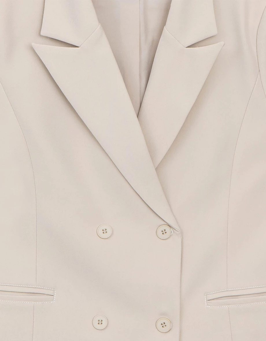 【Ling Cheng Design】Oversized Double Breasted Tailored Blazer Jacket