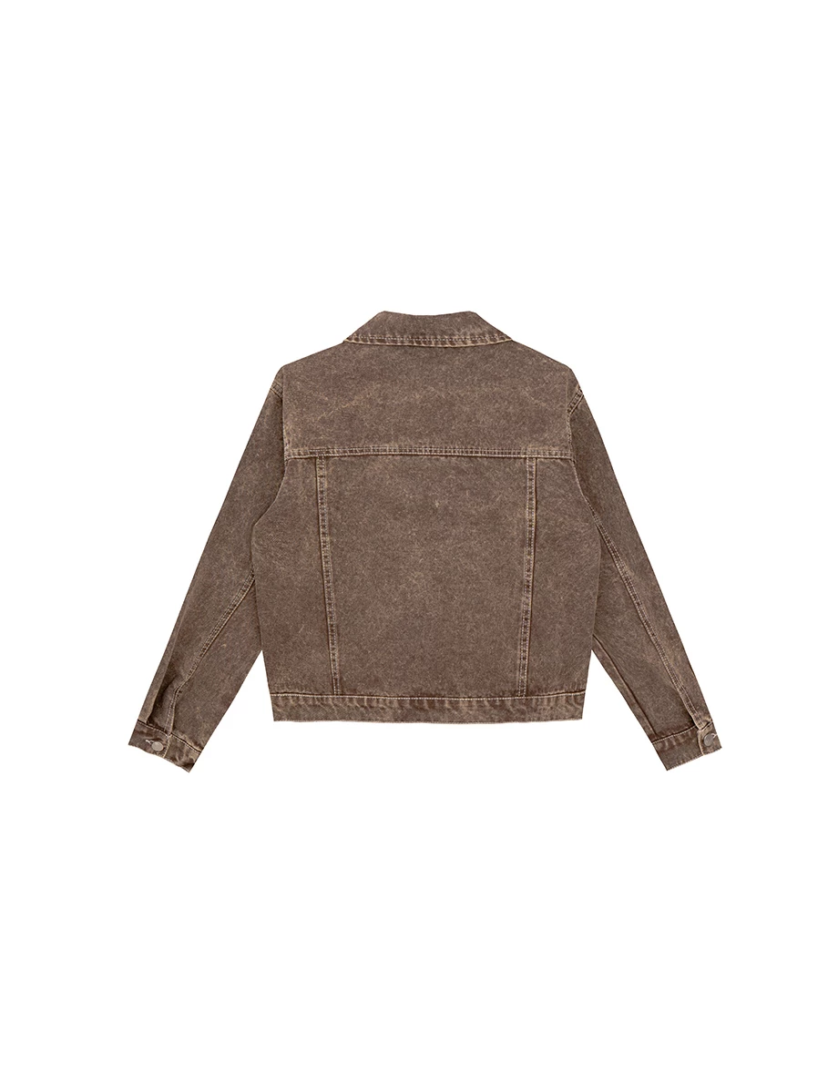 Classic Button Front Vintage Washed Jeans Denim Oversized Jacket Classic Button Front Vintage Washed Jeans Denim Oversized Jacket