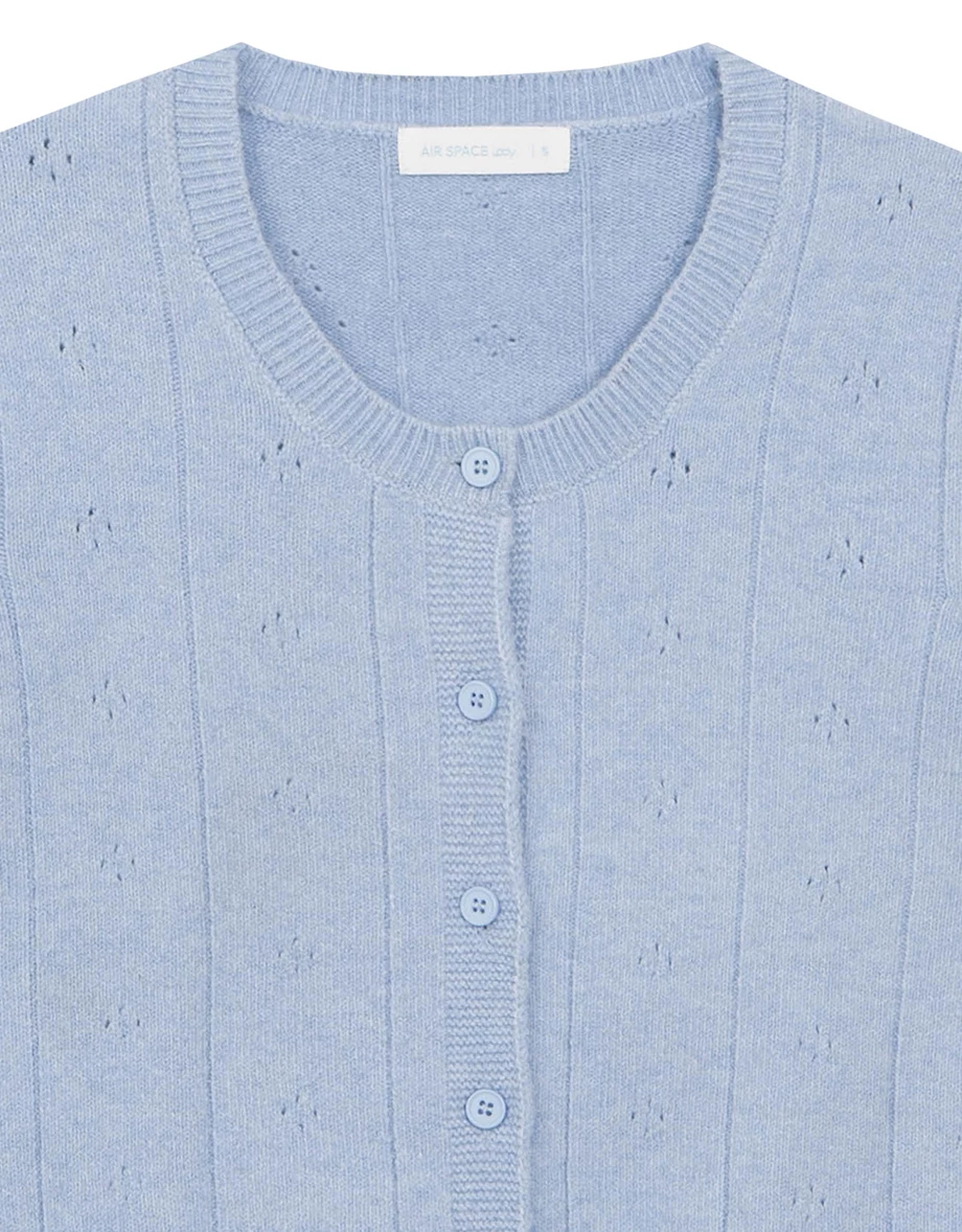 【Ling Cheng Design】Classic Crew Neck Buttoned Knit Cardigan