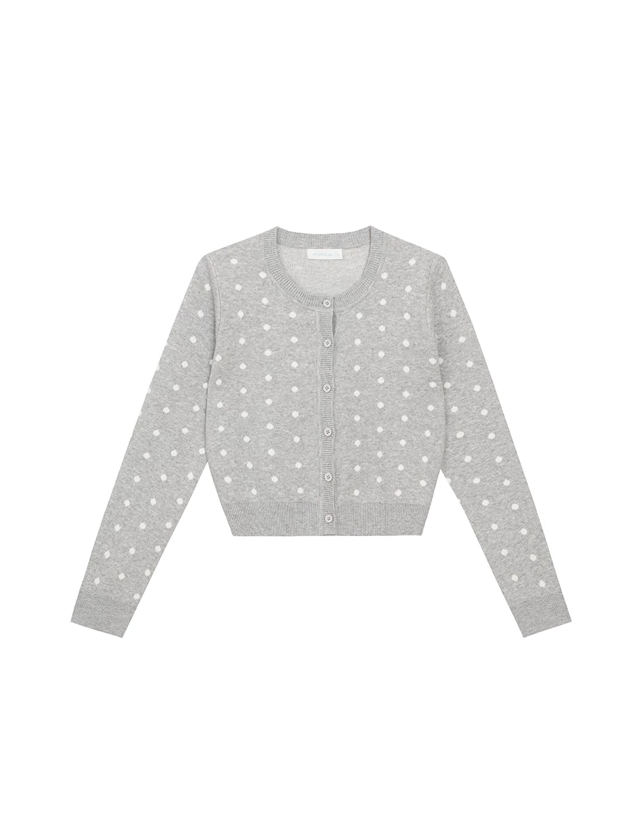 【Ling Cheng Design】Classic Crew Neck Buttoned Knit Cardigan