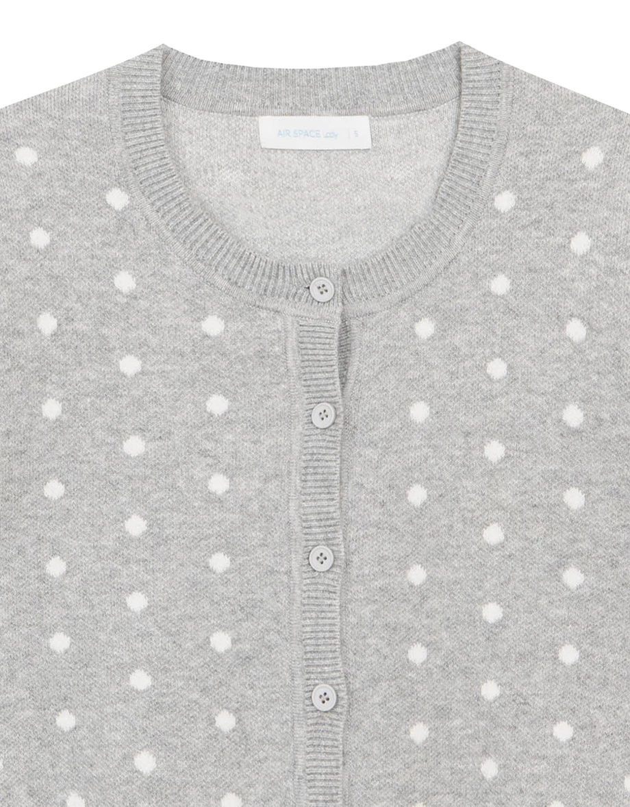 【Ling Cheng Design】Classic Crew Neck Buttoned Knit Cardigan