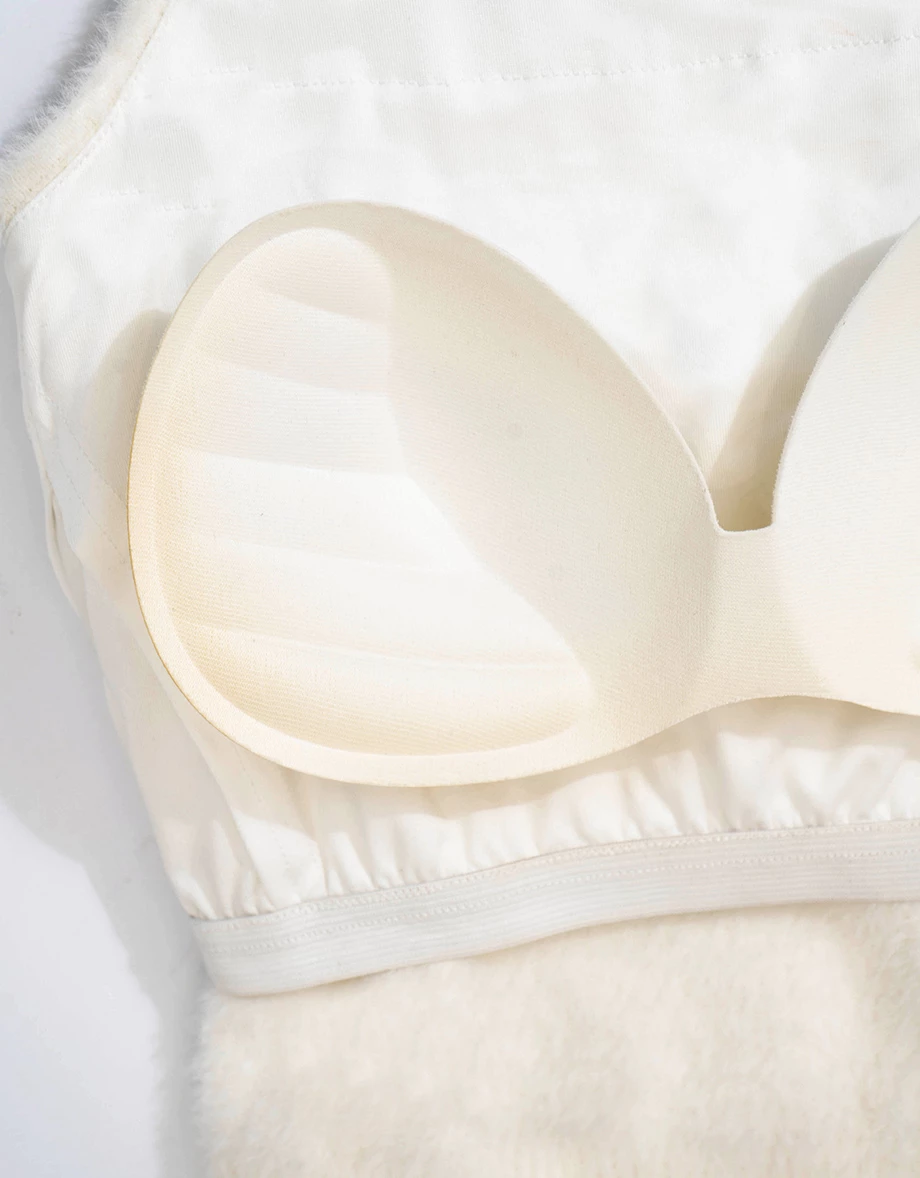 Fluffy Halter Neck Sleeveless Crop Padded Tank Top Fluffy Halter Neck Sleeveless Crop Padded Tank Top