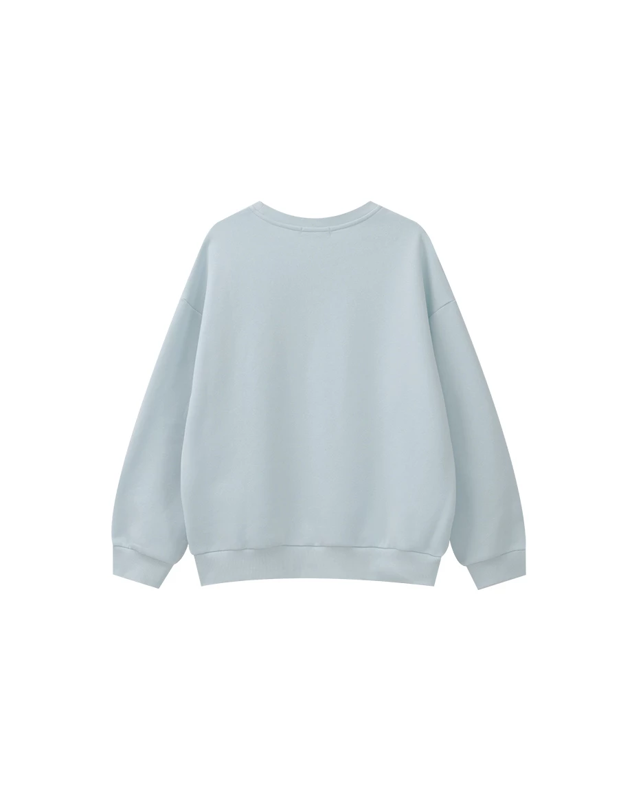 【Hello Kitty Collaboration】Vintage Inspired Graphic Print Fleece Oversized Pullover Sweatshirt