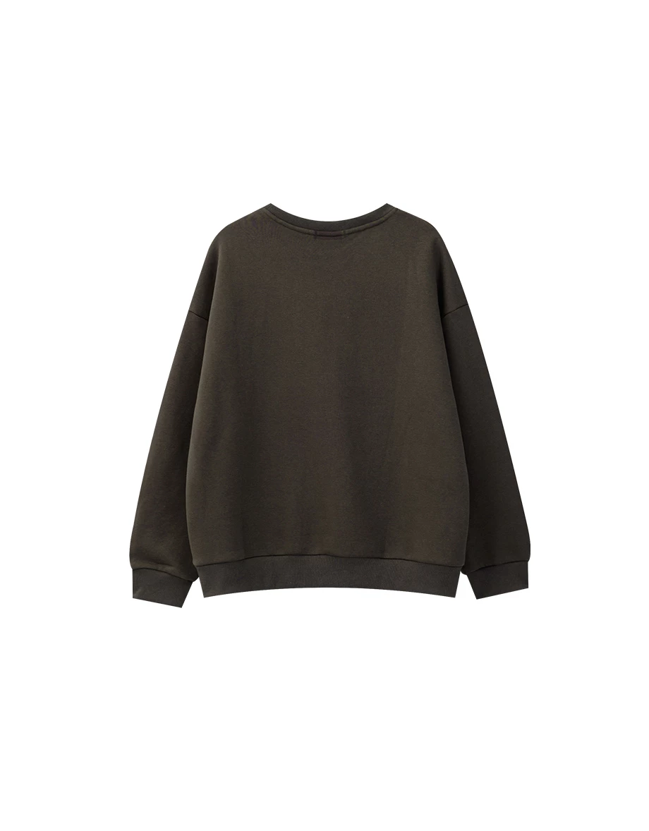 【Hello Kitty Collaboration】Vintage Inspired Graphic Print Fleece Oversized Pullover Sweatshirt