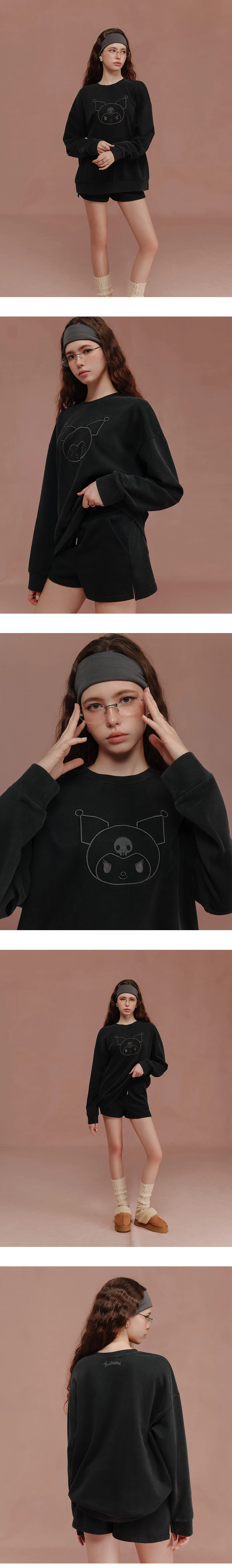【SANRIO Collab】Sanrio Collaboration Character Outline Embroidered Sweatshirt