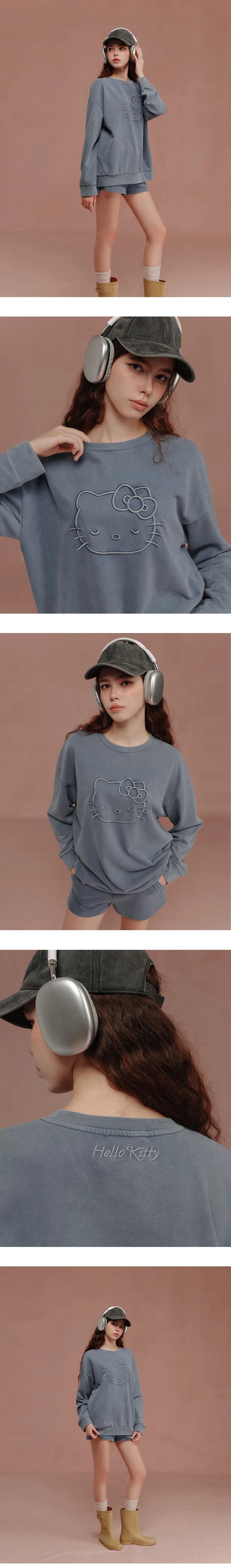 【SANRIO Collab】Sanrio Collaboration Character Outline Embroidered Sweatshirt