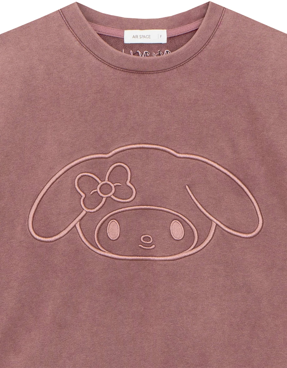 【SANRIO Collab】Sanrio Collaboration Character Outline Embroidered Sweatshirt
