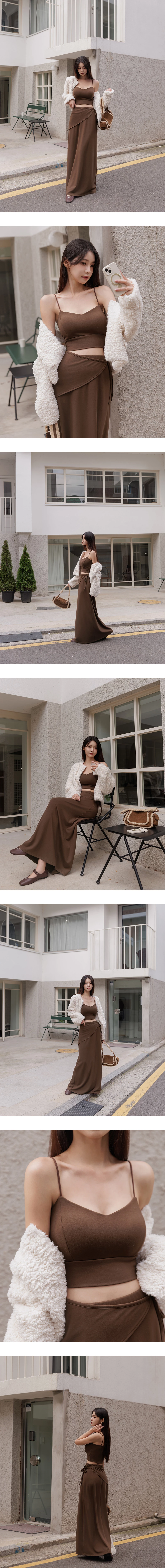 【Heat Tech】Soft Stretch V Neck Padded Cropped Cami Bra Top 【Heat Tech】Soft Stretch V Neck Padded Cropped Cami Bra Top