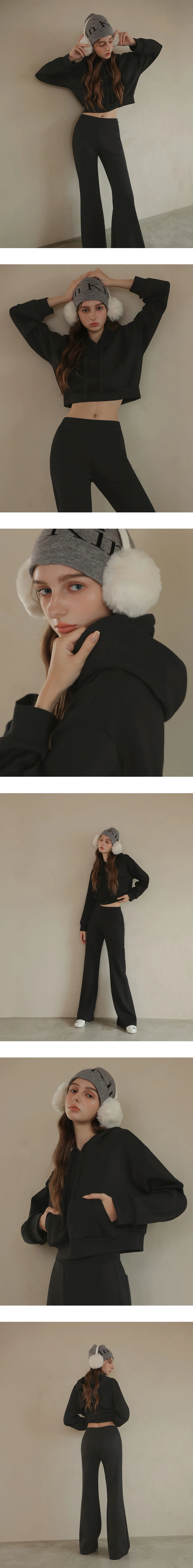 Cotton Fleece Cropped Hooded Sweat Top with Front Pocket Design Cotton Fleece Cropped Hooded Sweat Top with Front Pocket Design