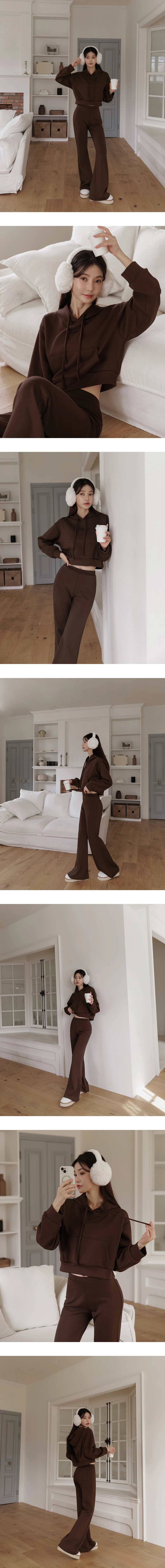 Cotton Fleece Cropped Hooded Sweat Top with Front Pocket Design Cotton Fleece Cropped Hooded Sweat Top with Front Pocket Design