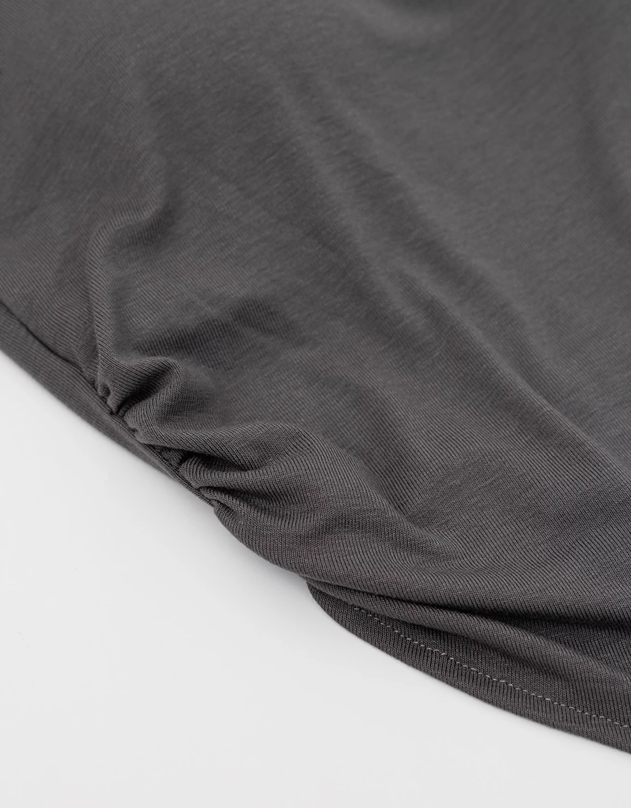 Side Ruched Asymmetric Hem Fitted Long Sleeve Padded BraTop Side Ruched Asymmetric Hem Fitted Long Sleeve Padded BraTop