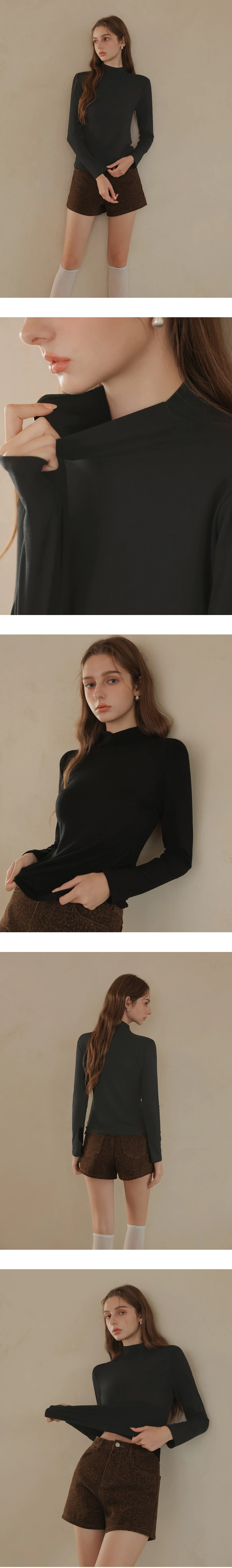 Basic Fitted Turtleneck Long Sleeve Top Basic Fitted Turtleneck Long Sleeve Top