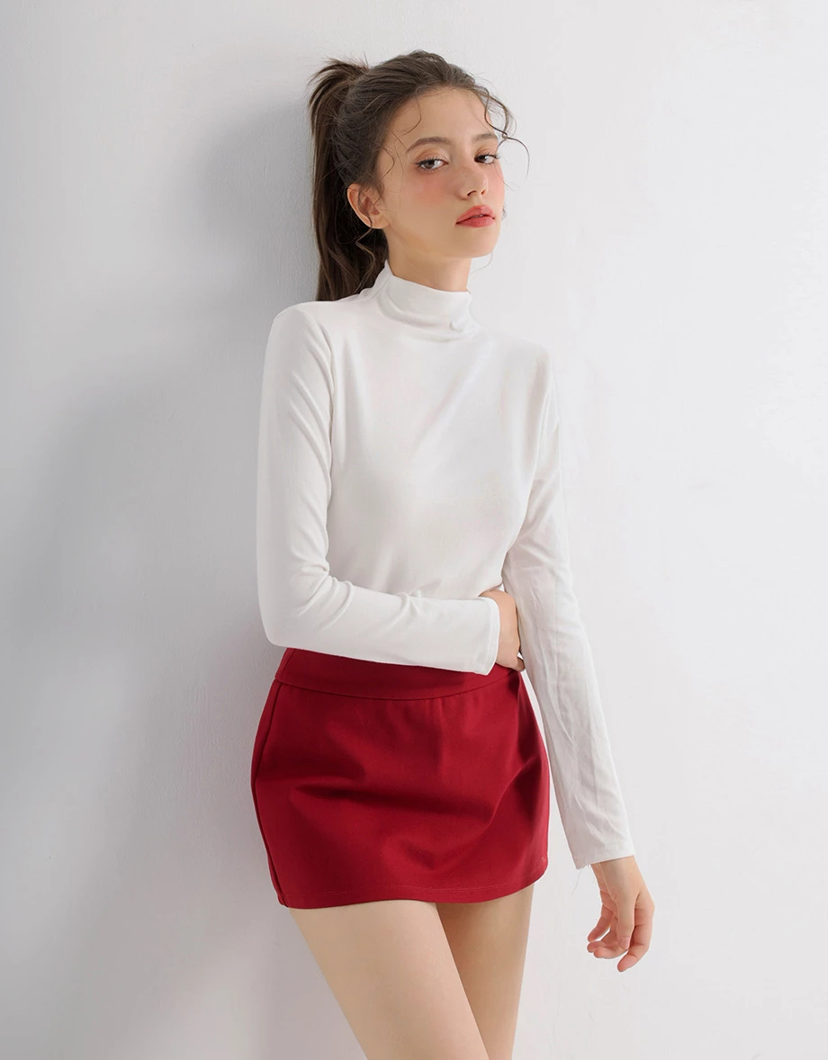 Basic Fitted Turtleneck Long Sleeve Top Basic Fitted Turtleneck Long Sleeve Top