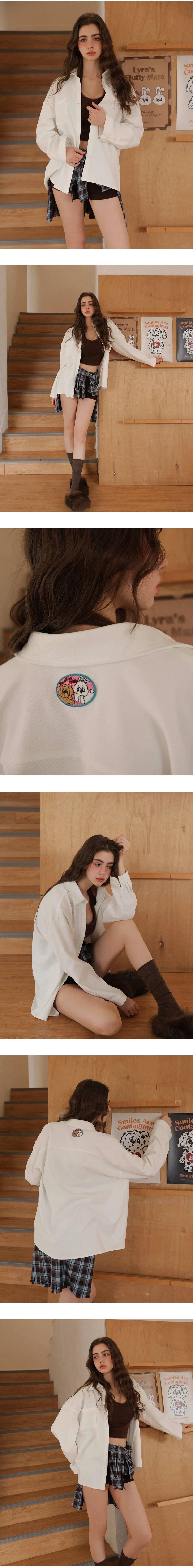 【Lyra & Toby】Character Patch Oversized Shirt Blouse