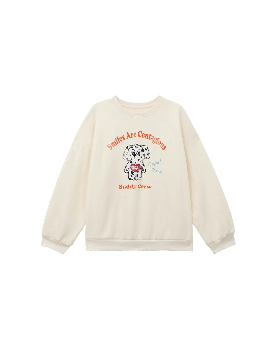 【Lyra & Toby】Distressed Print Oversized Crew Neck Sweatshirt
