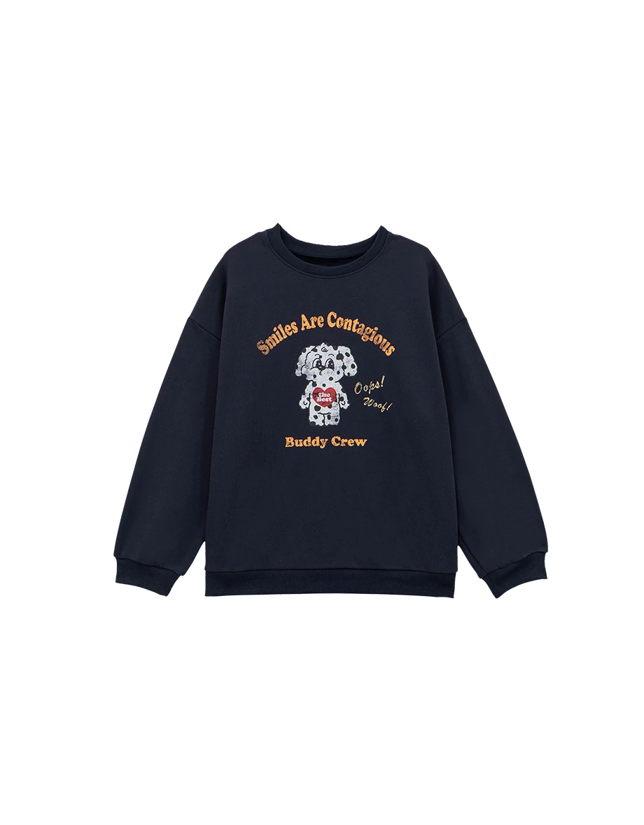 【Lyra & Toby】Distressed Print Oversized Crew Neck Sweatshirt