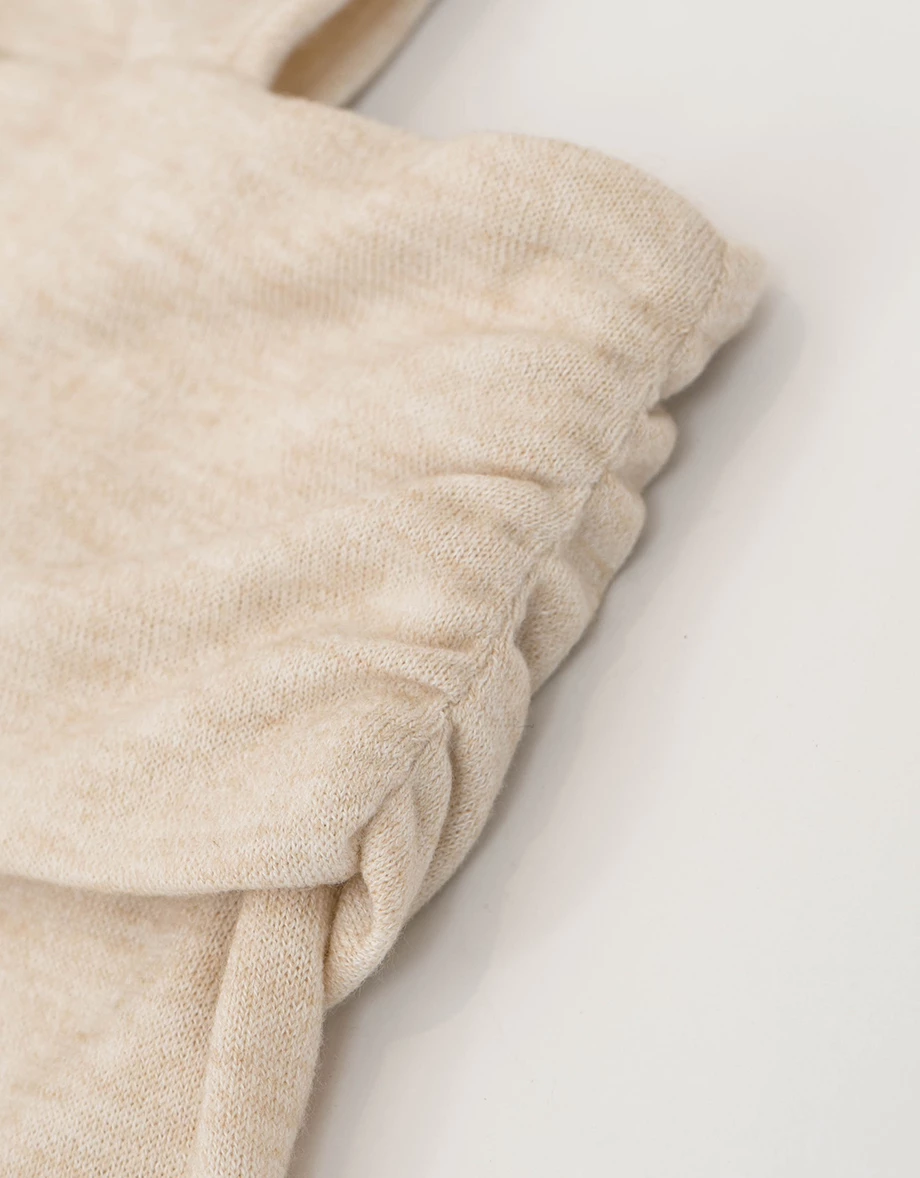 Faux 2 Piece Off Shoulder Hollow Out Knit Top