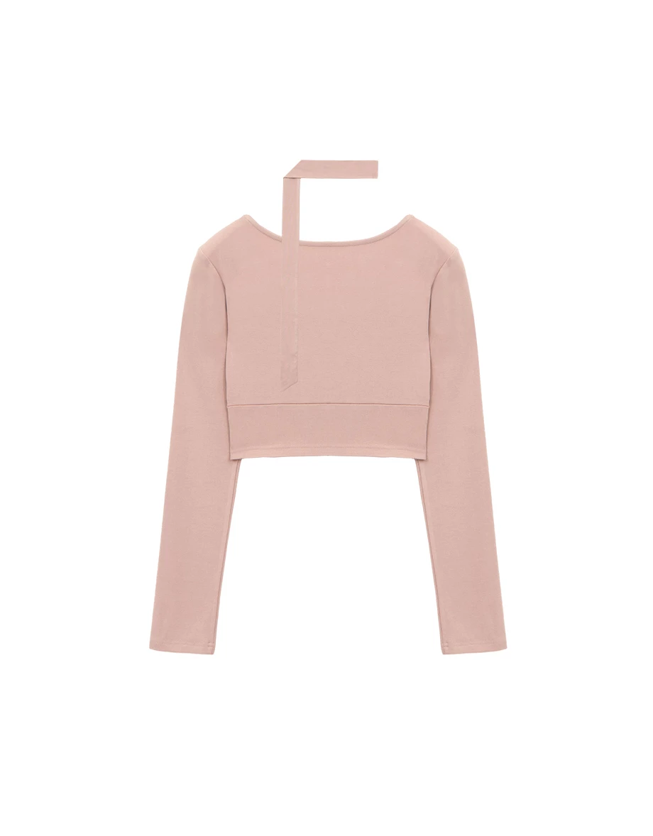 Ribbed Scoop Neck Corset Top (with Scarf)