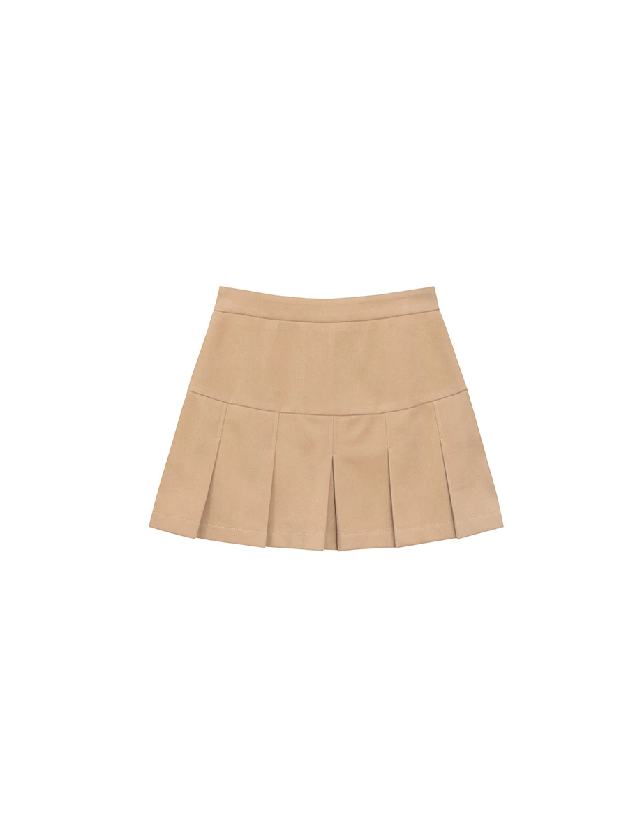 Preppy Style Tailored Pleated Mini Skirt